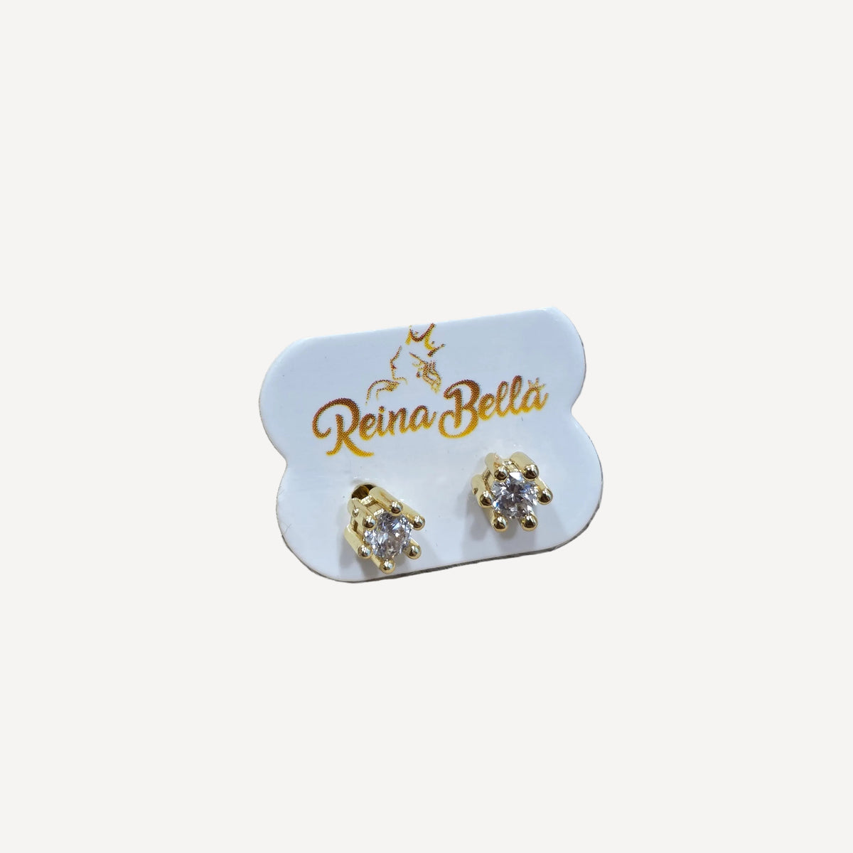 Luxury Round-Cut Crystal Crown Stud Earrings