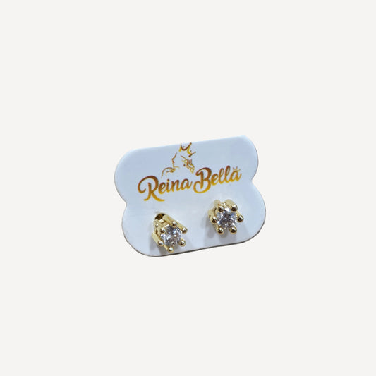 Luxury Round-Cut Crystal Crown Stud Earrings