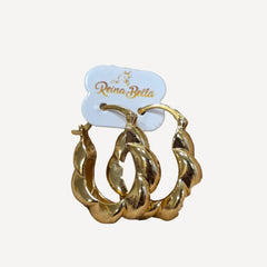 Luxury Twisted Croissant Chunky Hoop Earrings