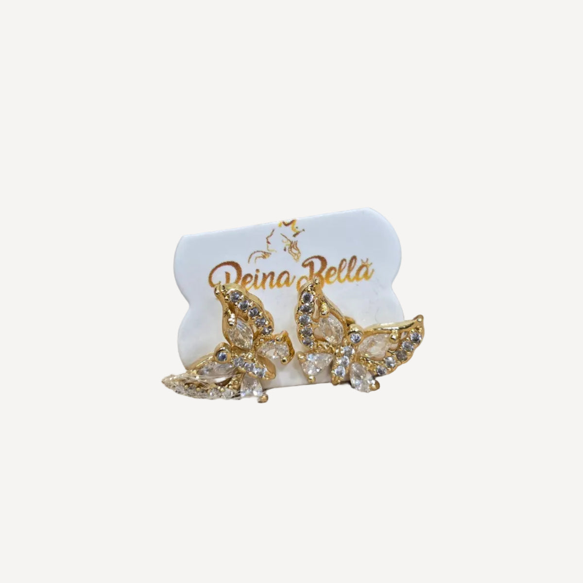 Luxury Pavé Crystal Butterfly Statement Stud Earrings