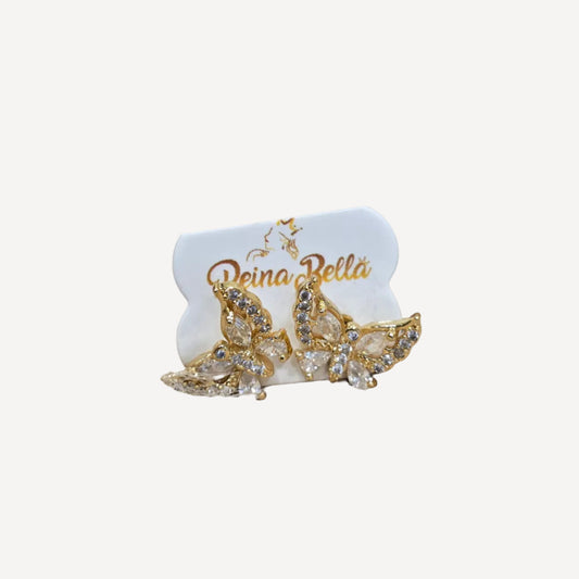 Luxury Pavé Crystal Butterfly Statement Stud Earrings