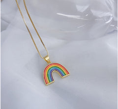 Collar Arcoíris Esmaltado - Baño de Oro 18k